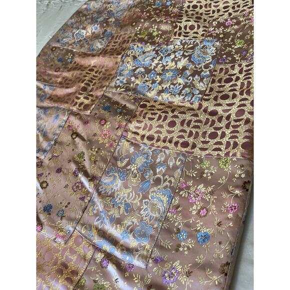 Sophie‎ Chang Sateen Pink Patchwork Lined Skirt Boho Country Women Sz M - Picture 3 of 11